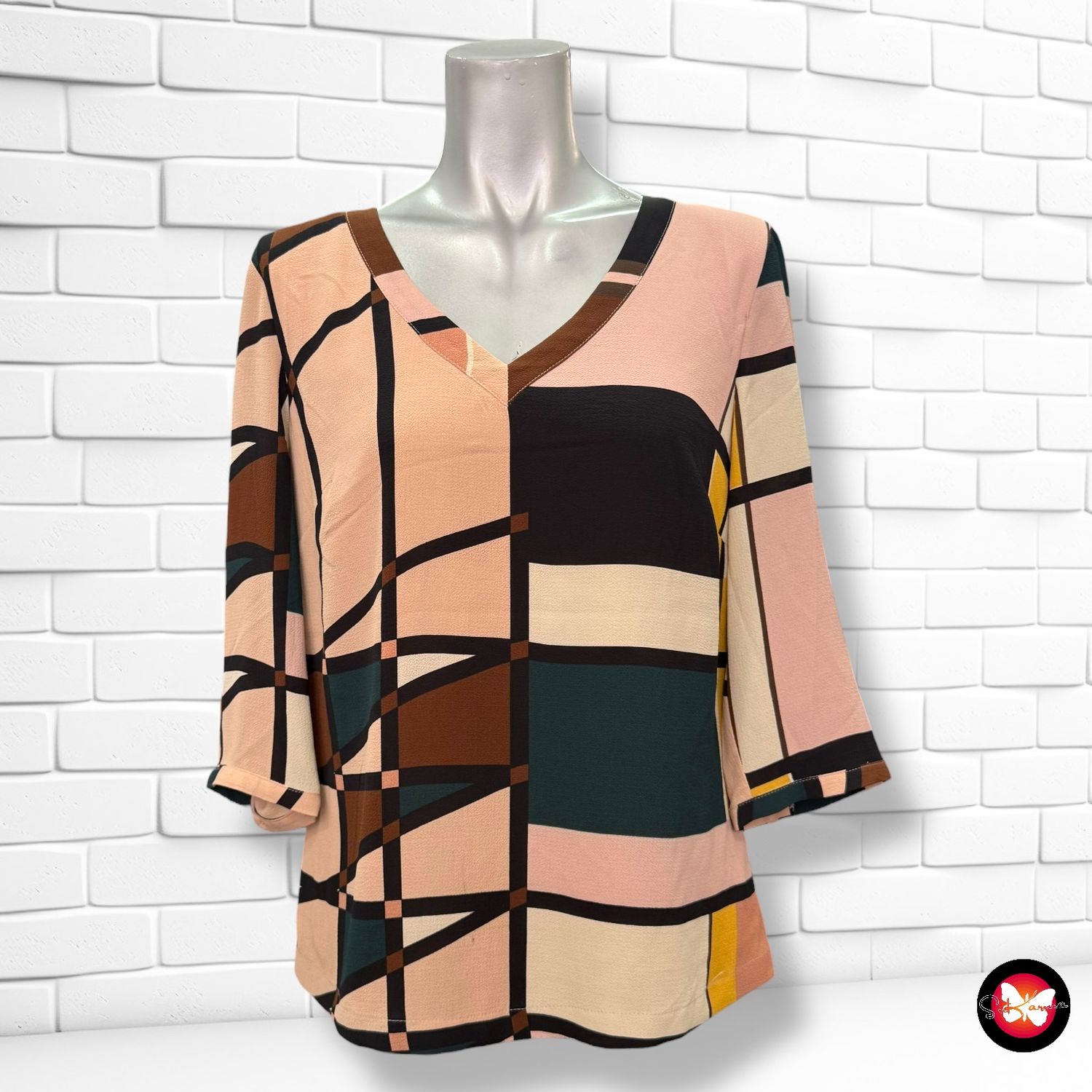 **HOY** Blusa de media manga estampada COMMEÇA Talla 36