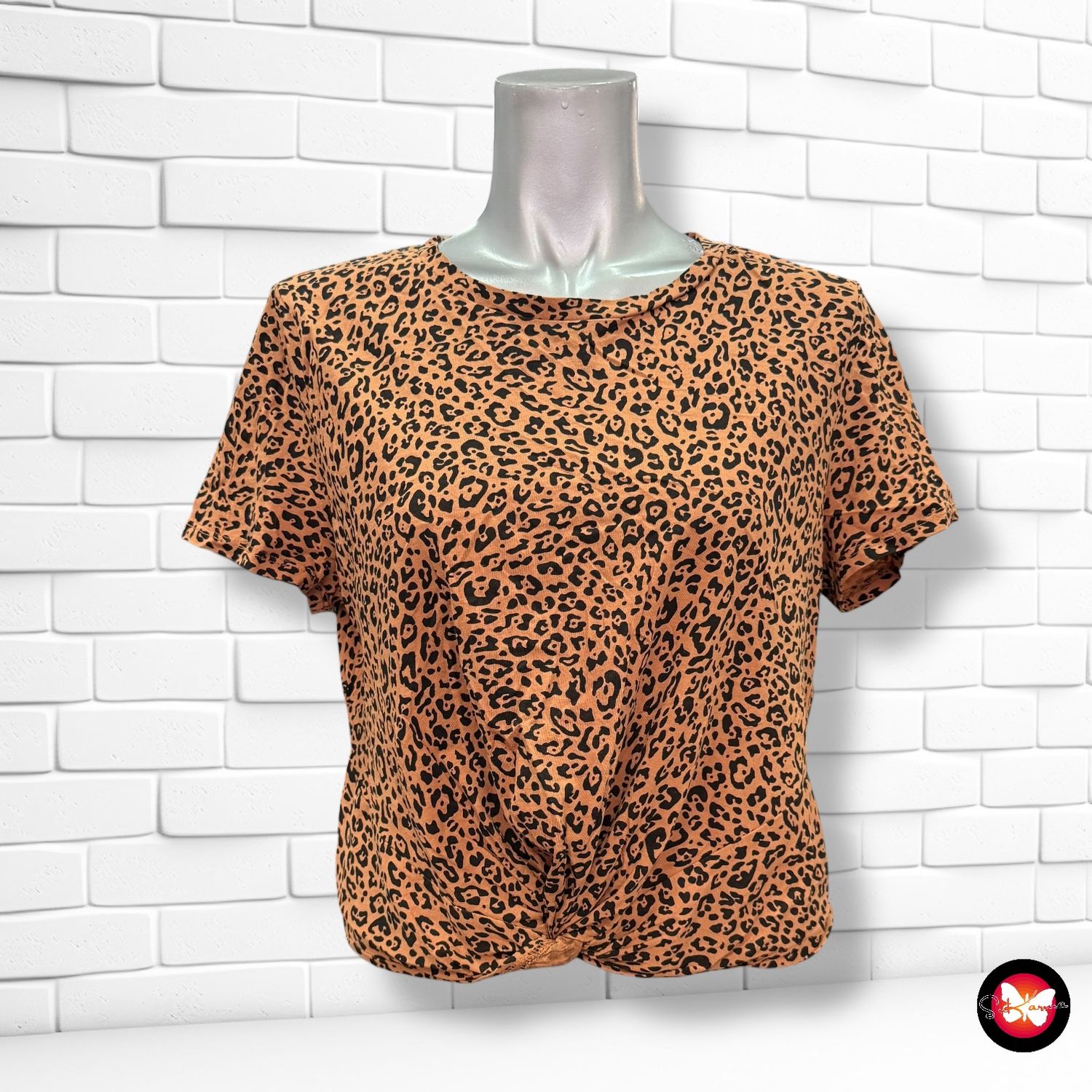 **HOY** Camiseta de manga corta animal print con nudo H&amp;M Talla M
