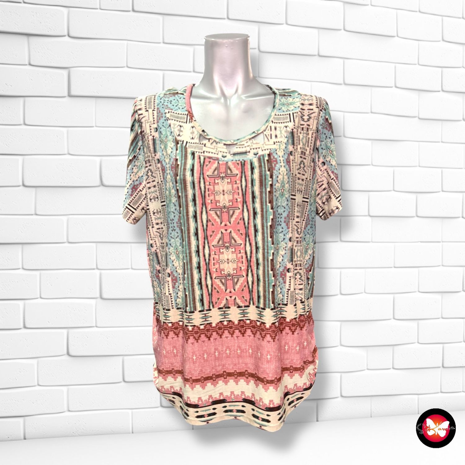 **HOY** Blusa de manga corta estampada Talla L