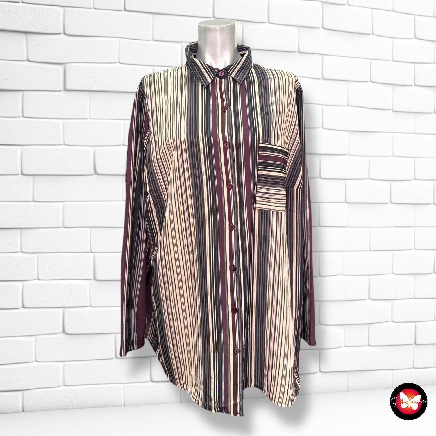 **HOY** Camisa de manga larga de rayas HORTENSIA Talla 54