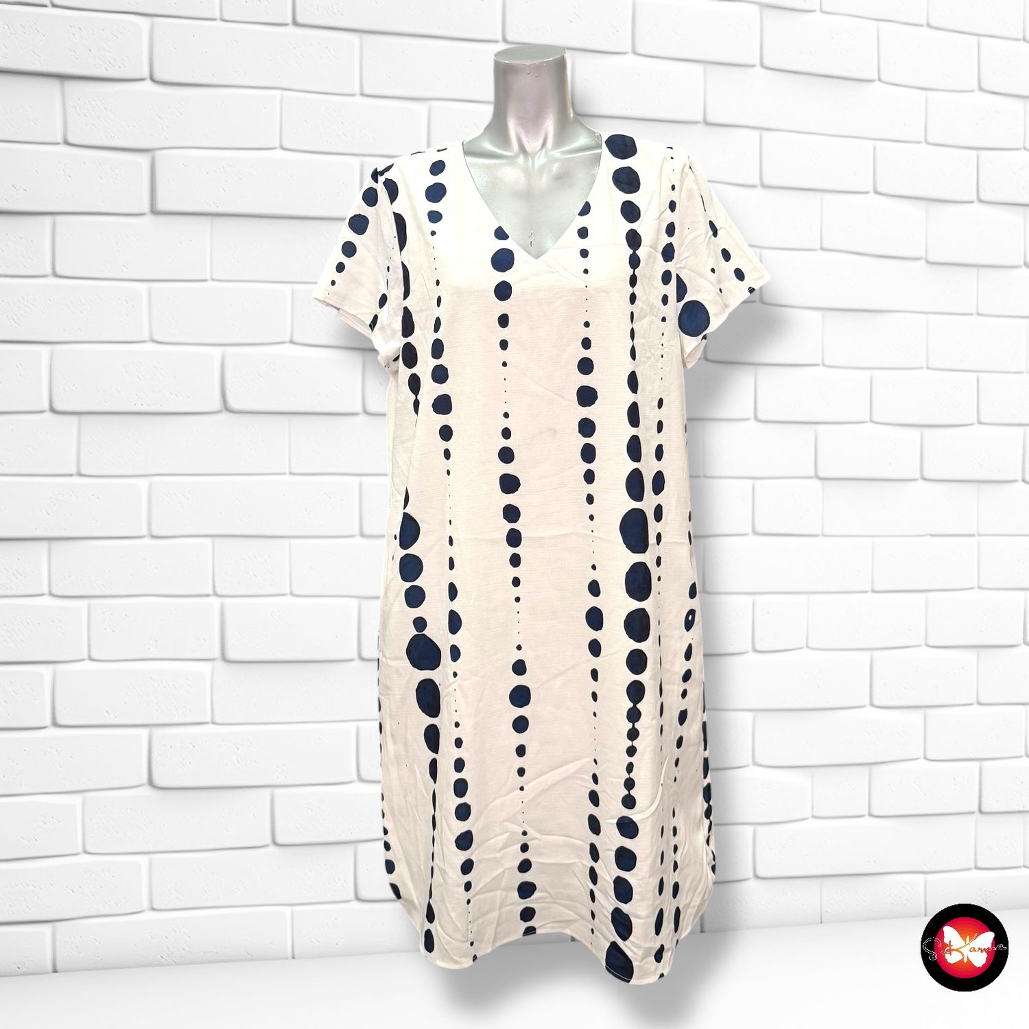 **HOY** Vestido de manga larga con lunares Talla L