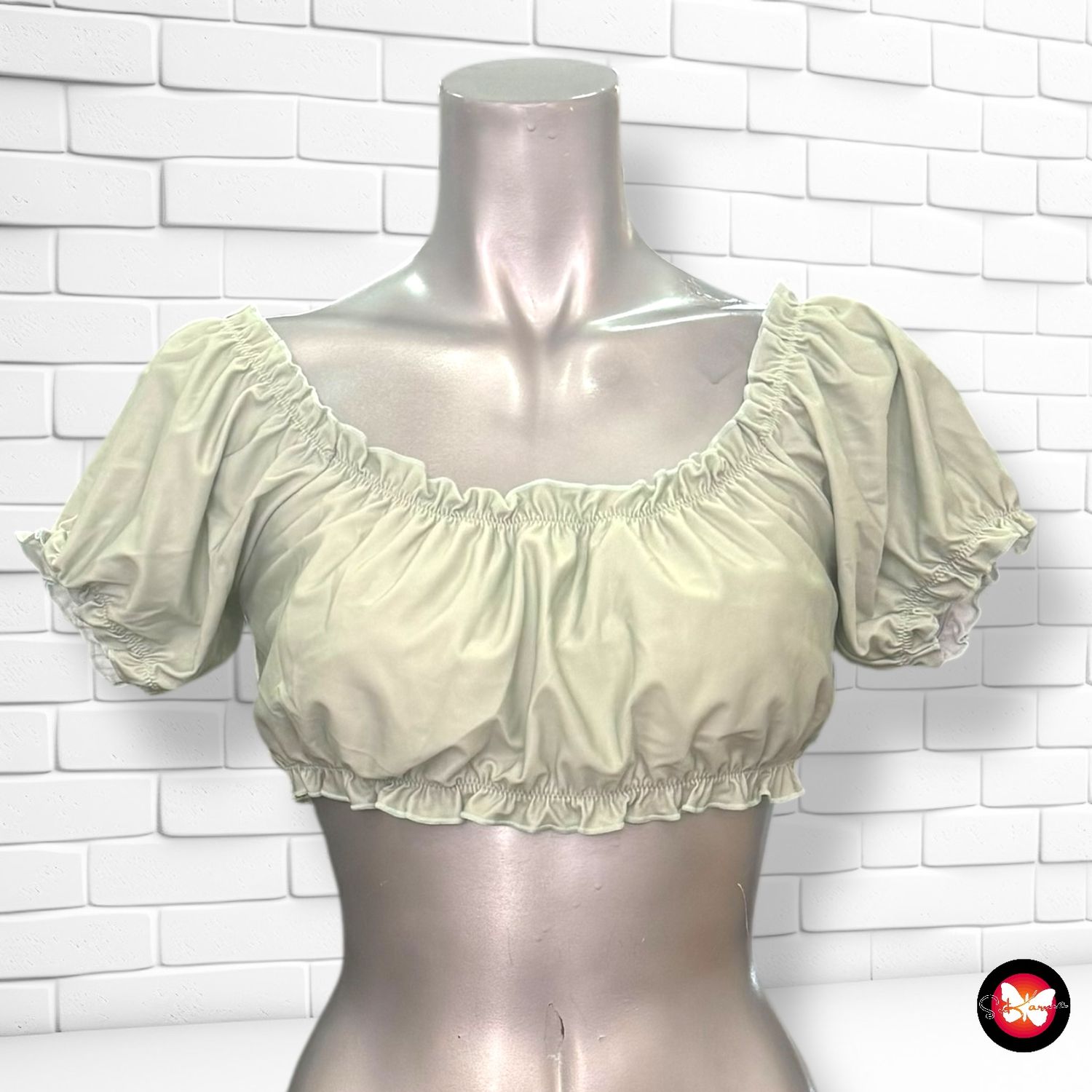 Blusa cropped escote barco SHEIN Talla S