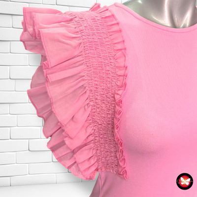 Blusa de mangas de volante AMISU Talla S