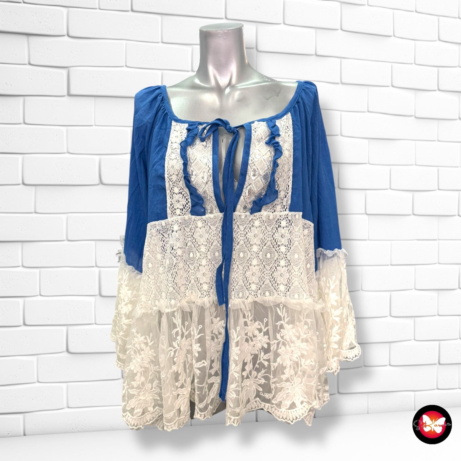 **HOY** Blusa boho con encaje Talla Unica Grande