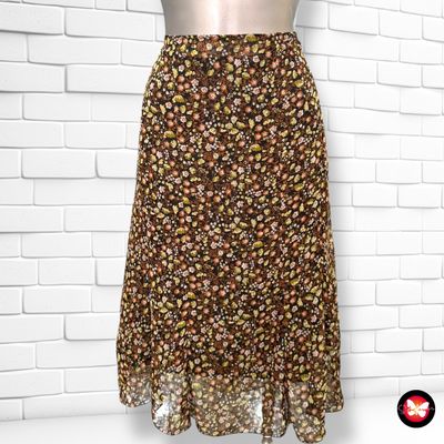 **HOY** Falda midi de florecitas Talla 48 (pequeña)