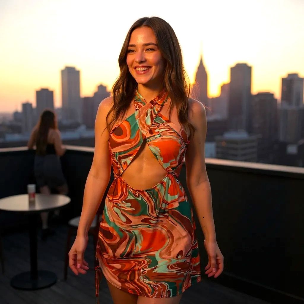 Vestido cut-out atado al cuello PRETTYLITTLETHING Talla 42