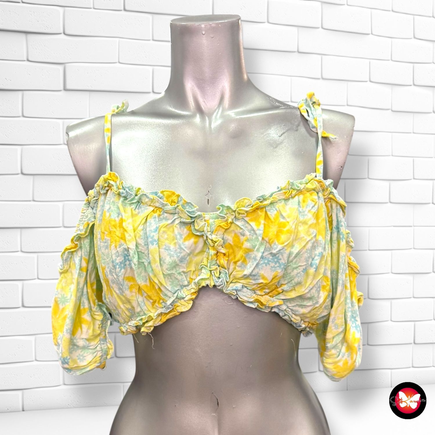 **HOY** Blusa cropped escote barco con tirantes ASOS Talla 40 (pequeña)