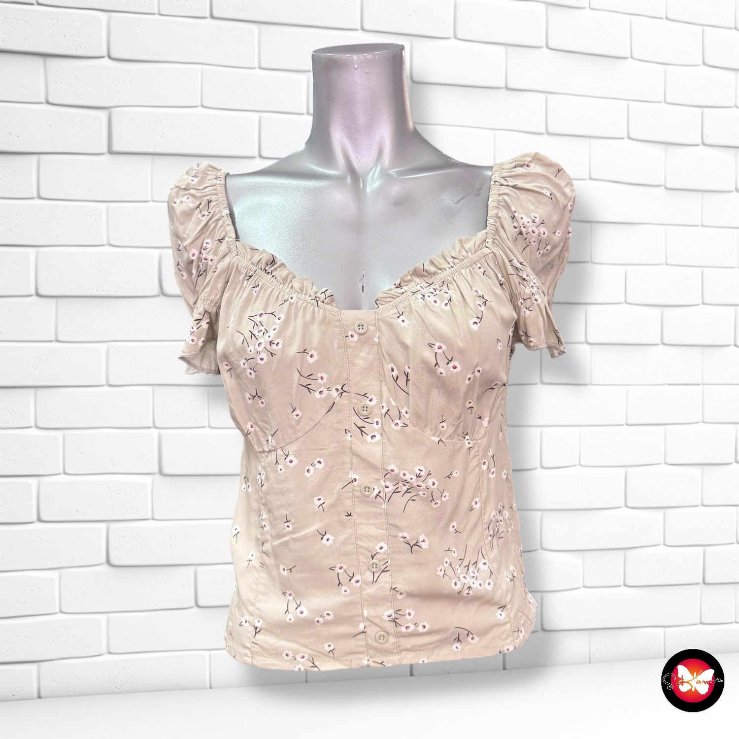 **HOY** Blusa escote barco de florecitas FB SISTER Talla S