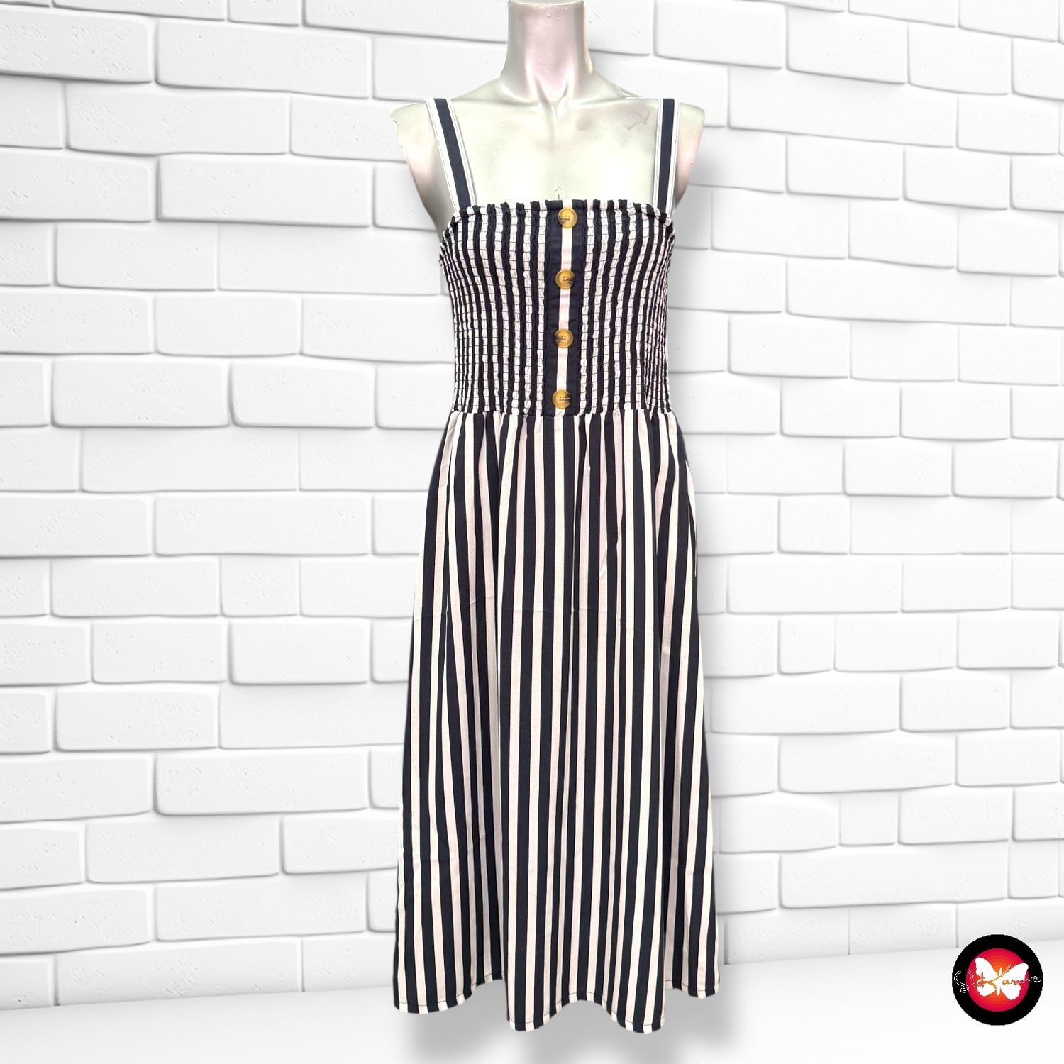 **HOY** Vestido midi de rayas ESMARA Talla 40