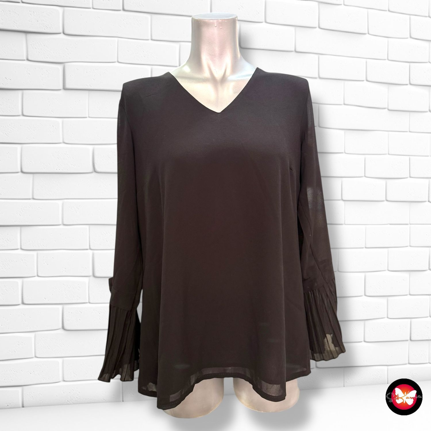 **HOY** Blusa de mangas campana con lacitos AMÉLIE &amp; AMÉLIE Talla S