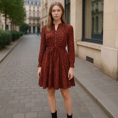 Vestido de manga larga animal print MUSTHAVES by ELJA Talla S/M