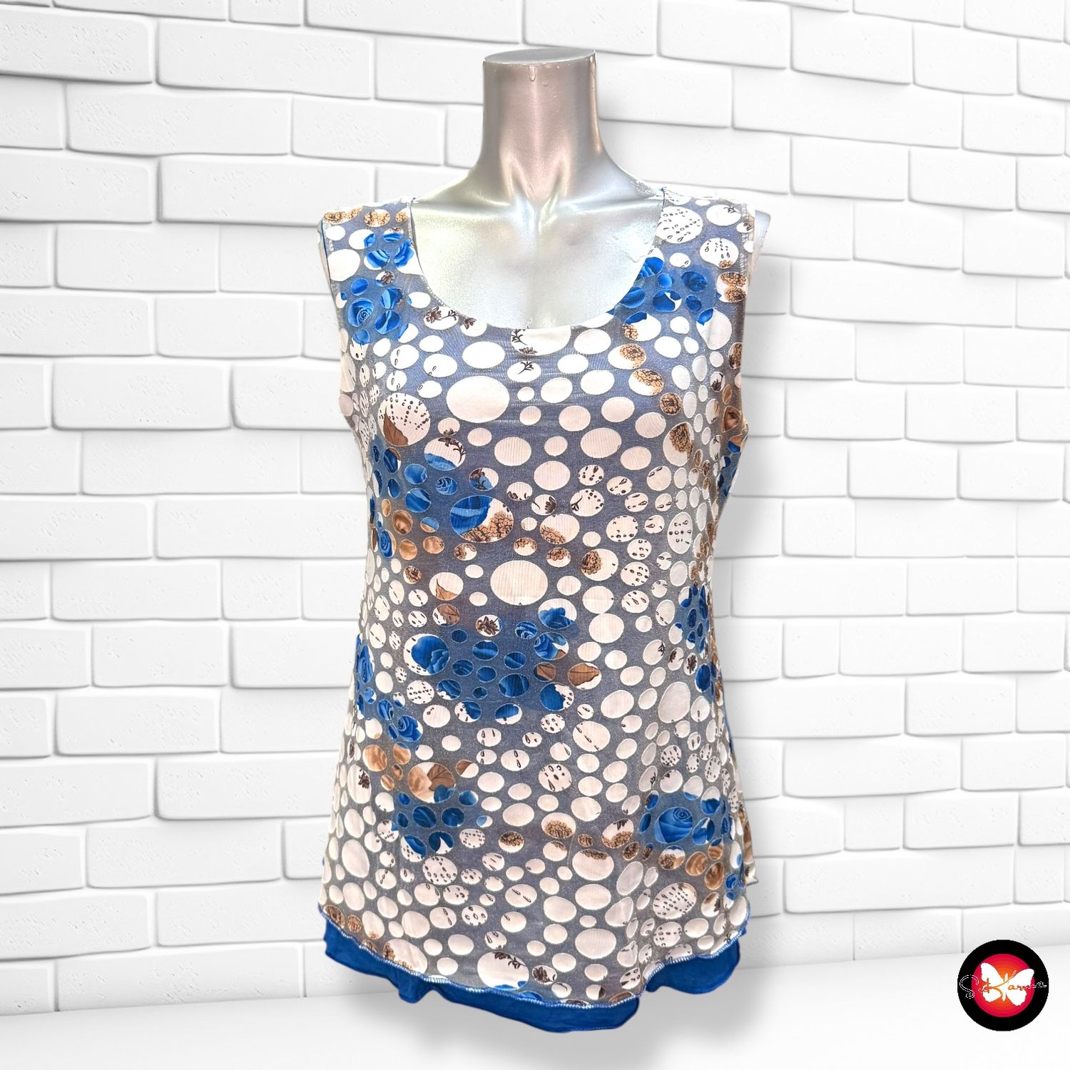 Blusa sin mangas estampada Talla M/L