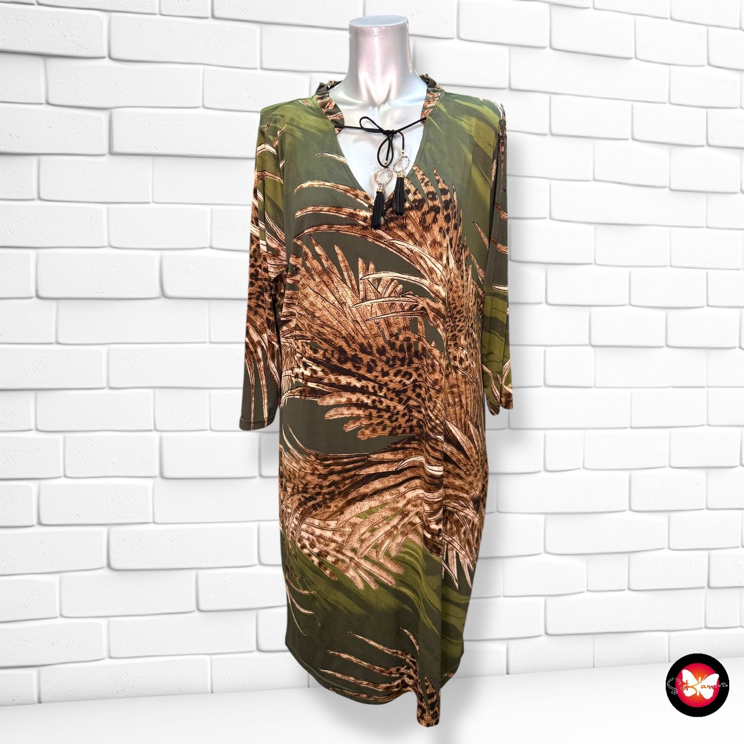 Vestido de manga larga estampado LORELL Talla XL (pequeña)