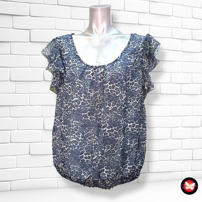 Blusa animal print de volantitos ZENDRA Talla 46 (pequeña)