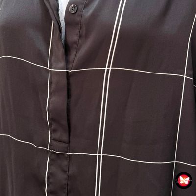 Blusa de manga larga de cuadros H&amp;M Talla 38
