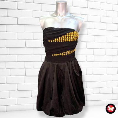 Vestido de fiesta palabra de honor con pedrería Talla S