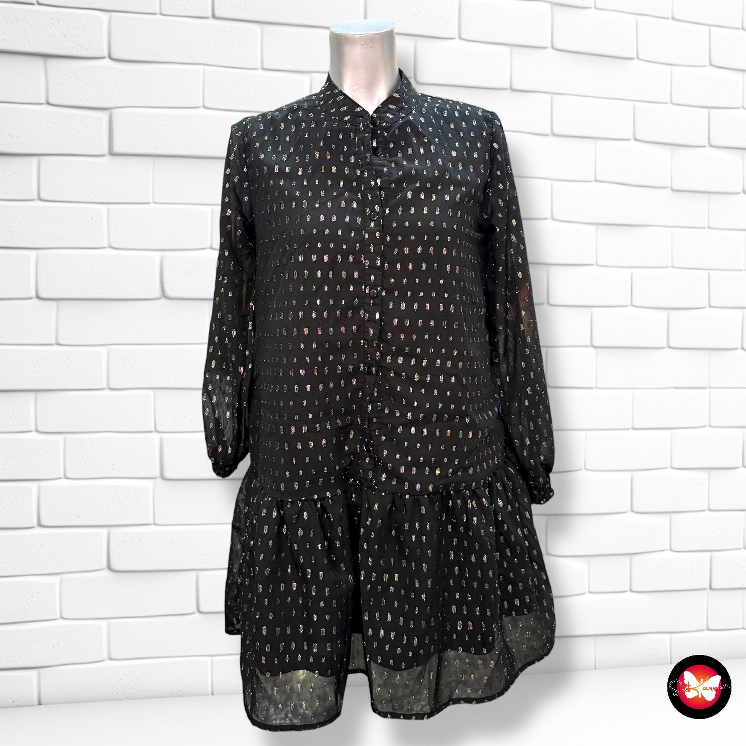 Vestido de manga larga con botones FISH&amp;CHIPS Talla 12-14 años