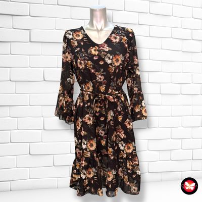 **HOY** Vestido de media manga de flores TERRA DI SIENA Talla M