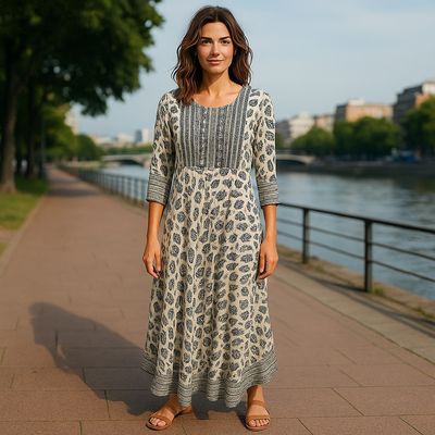 Vestido largo tipo túnica Talla 38