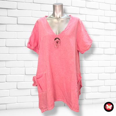 **HOY** Blusa de manga corta con bolsillos Talla Única Grande