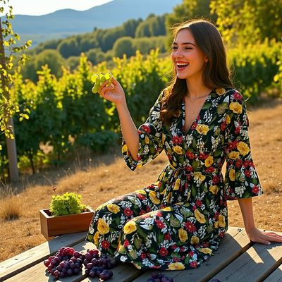 Vestido cruzado con estampado AAIKO Talla S