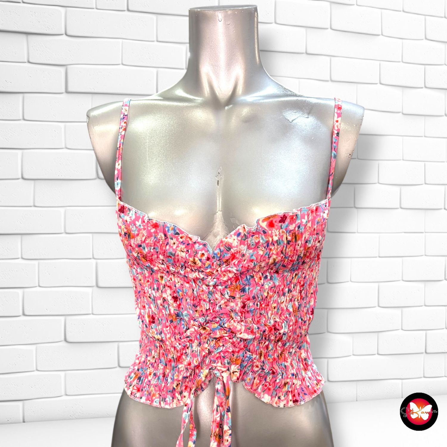 Blusa cropped fruncida Talla S