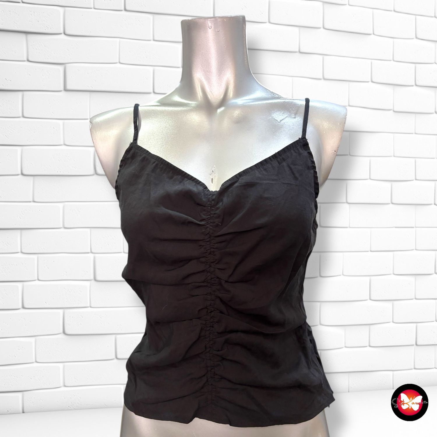 Blusa de tirantes con drapeado H&amp;M Talla 36