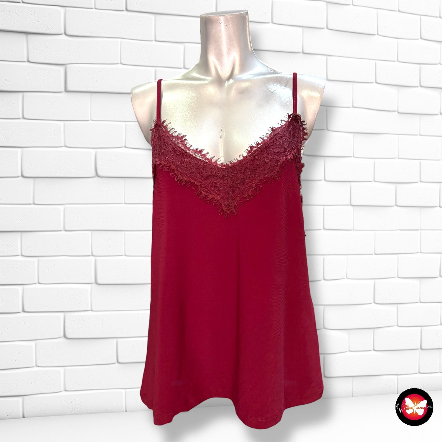Blusa de tirantes con encaje AMISU Talla M