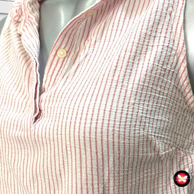 Blusa sin mangas con lazo y rayitas BERSHKA Talla S