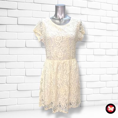 Vestido de manga corta de encaje Talla S/M