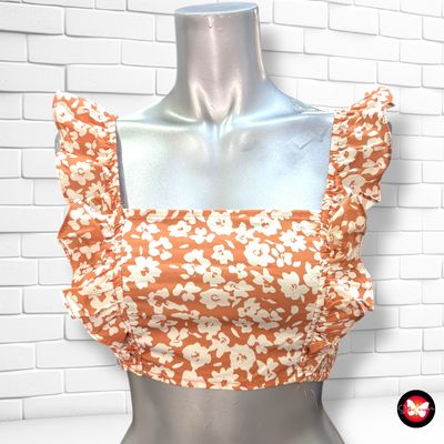 **HOY** Blusa cropped con volantes Talla XXS