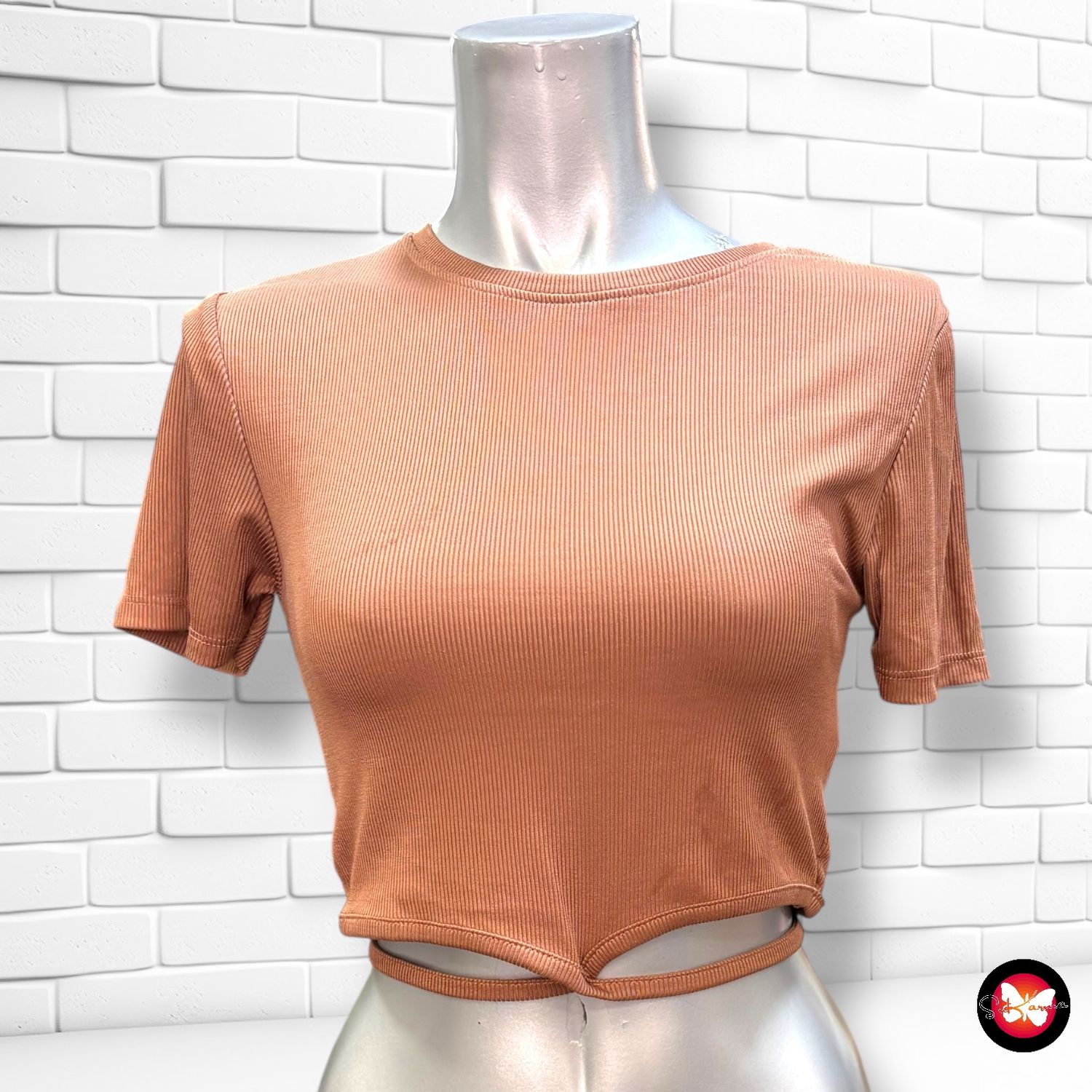 **HOY** Blusa canalé con cordón AMISU Talla M