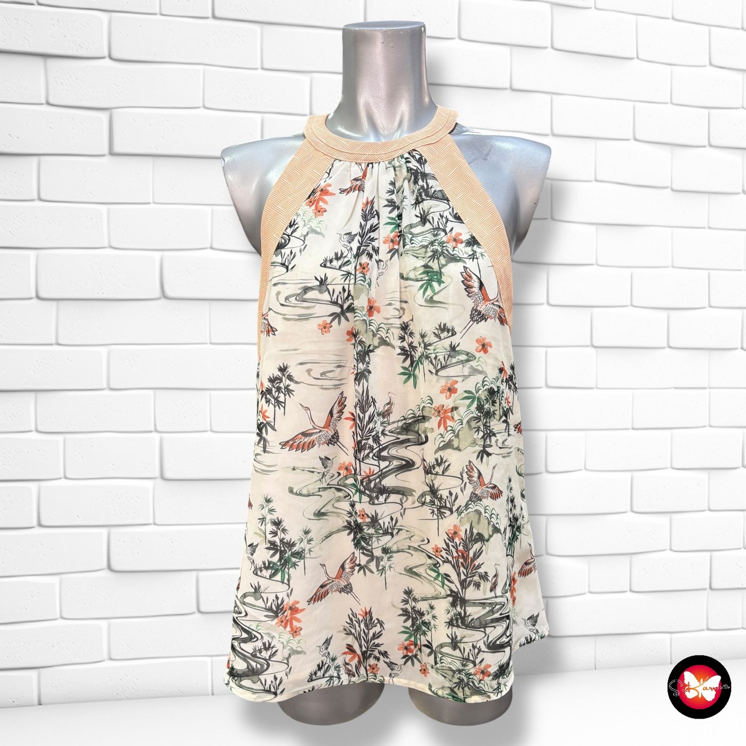**HOY** Blusa halter estampada H&amp;M Talla 38