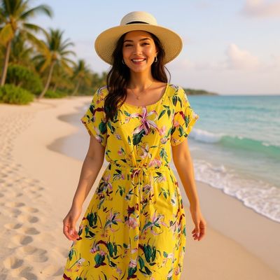 **HOY** Vestido de manga corta estampado flores VERO MODA Talla XL
