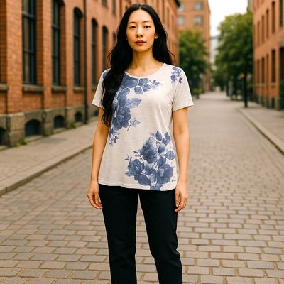 Camiseta de manga corta con estampado flores CHARLES VÖGELE Talla M