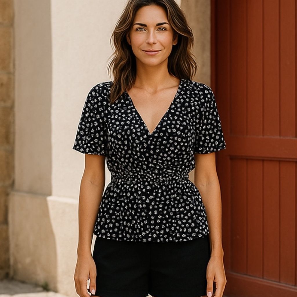 Blusa escote cruzado ONLY Talla S