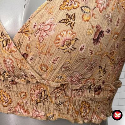 Blusa cropped de bambula PULL&amp;BEAR Talla S (pequeña)