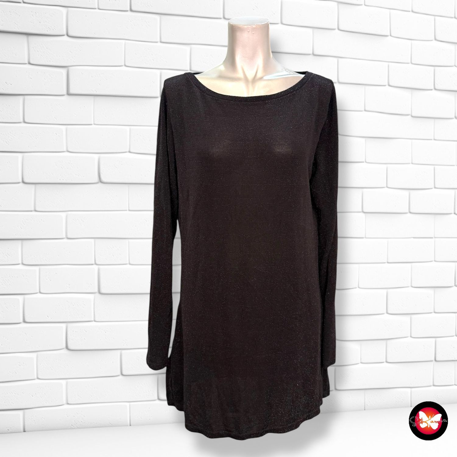 Blusa de manga larga de lurex Talla L