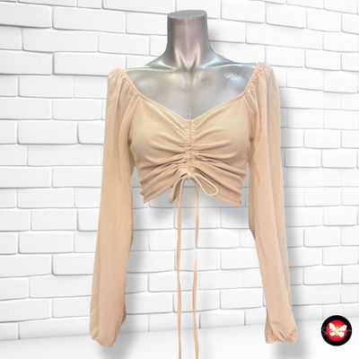 **HOY** Blusa escote barco con mangas de gasa Talla M