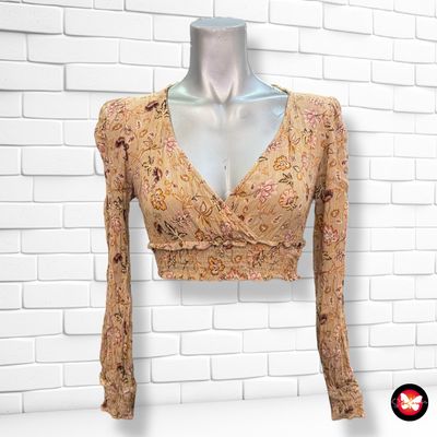**HOY** Blusa cropped de bambula PULL&amp;BEAR Talla S (pequeña)