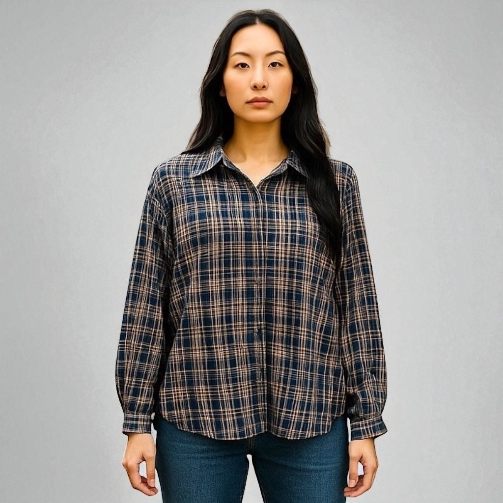 Camisa de manga larga de cuadritos UNIQLO Talla S (muy grande)