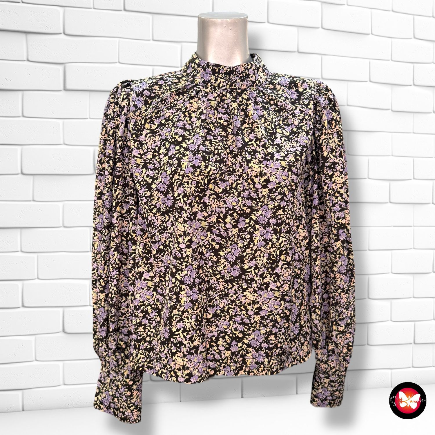 **HOY** Blusa de manga larga de florecitas y mangas abullonadas LOAVIES Talla S