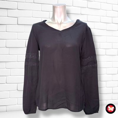 **HOY** Blusa de manga larga con encaje .OBJECT Talla 34