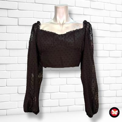 **HOY** Blusa cropped de manga larga SHEIN Talla S