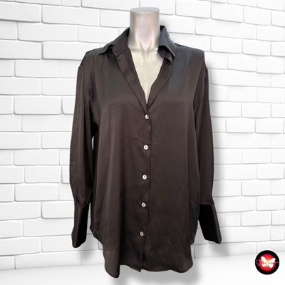 **HOY** Camisa de manga larga satinada ZARA Talla S (grande)
