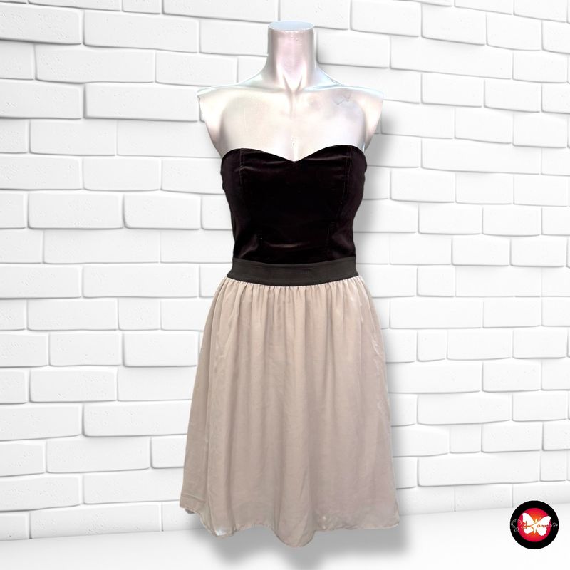 **HOY** Vestido de noche palabra de honor con terciopelo TALLY WEIJL Talla 40 (pequeña)