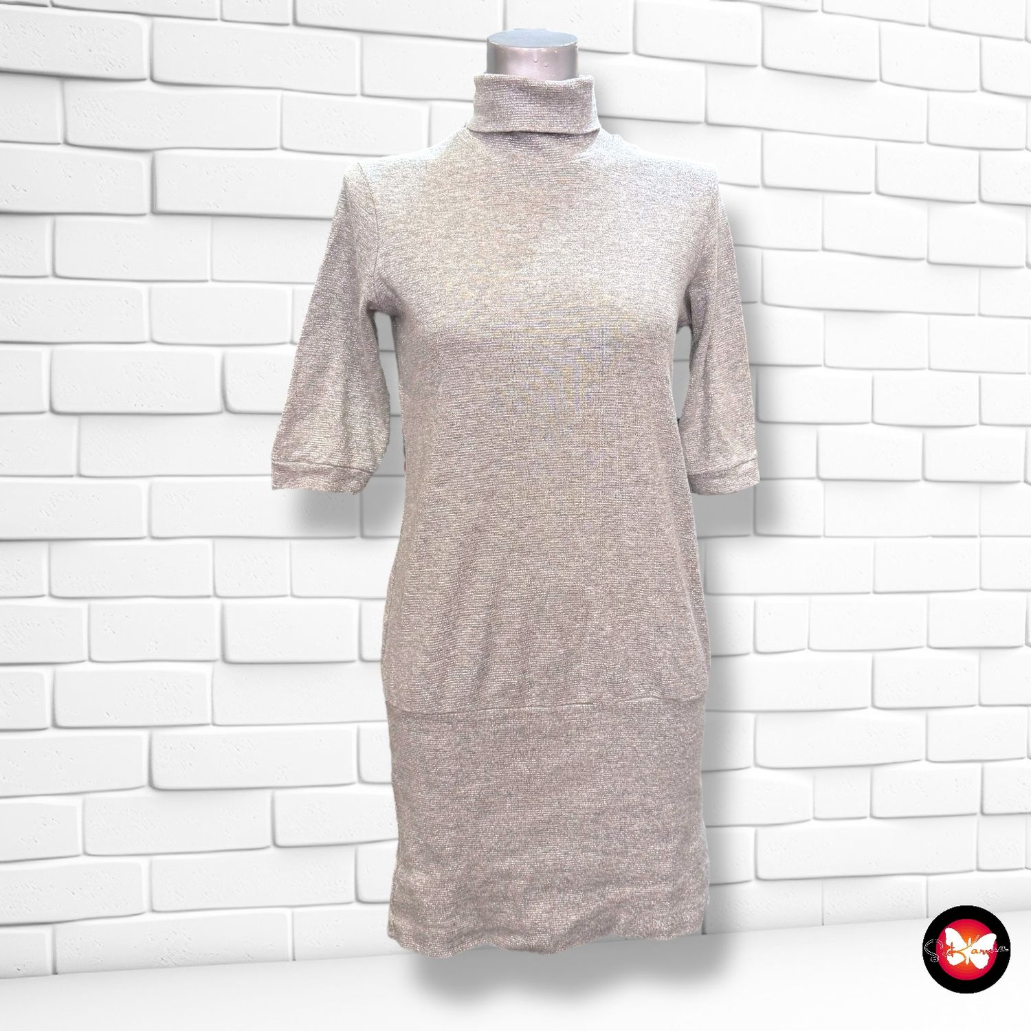 Vestido de punto con lurex BERSHKA Talla M