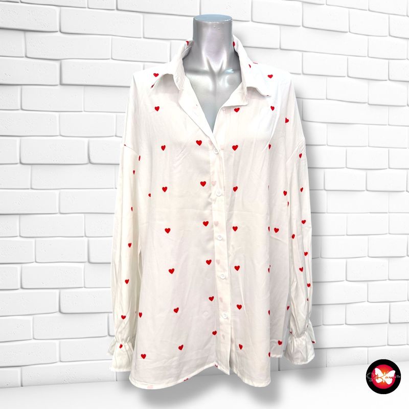 **HOY** Camisa de manga larga con corazoncitos SHEIN Talla L