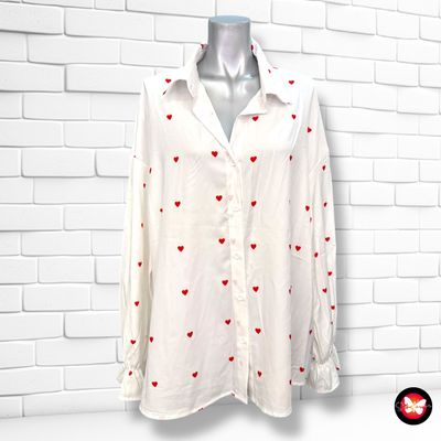 **HOY** Camisa de manga larga con corazoncitos SHEIN Talla L