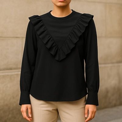 **HOY** Blusa de manga larga con volante H&amp;M Talla 38